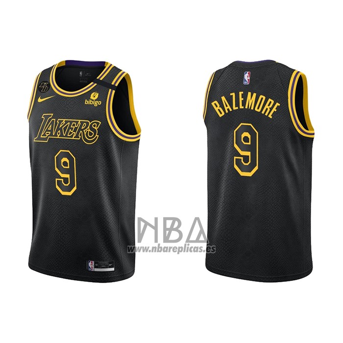 Camiseta Los Angeles Lakers Kent Bazemore NO 9 Mamba 2021-22 Negro